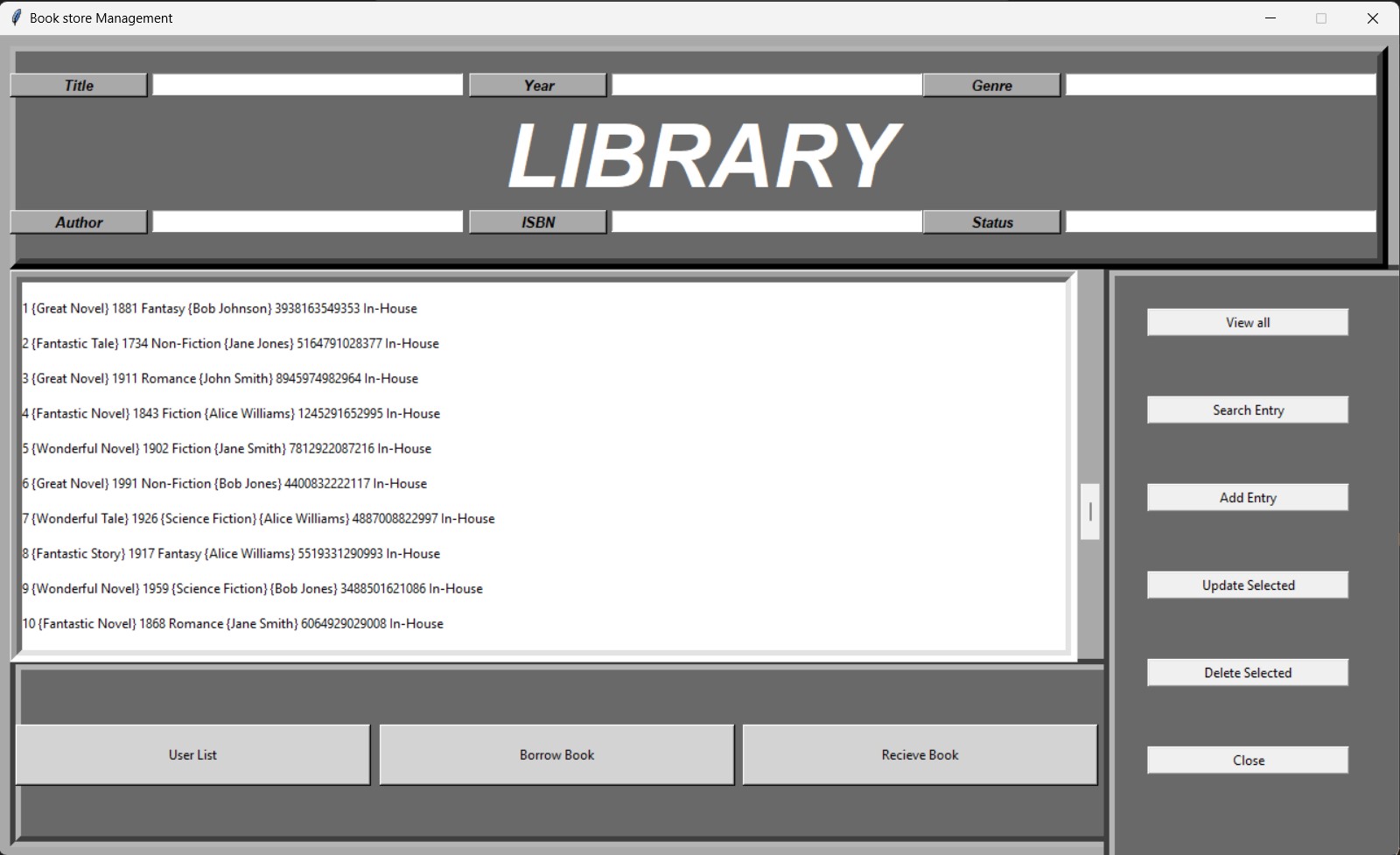 Library Management System project preview
